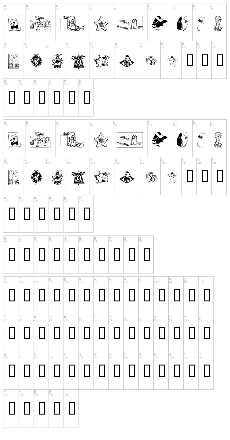 KR Christmas 2002 font map
